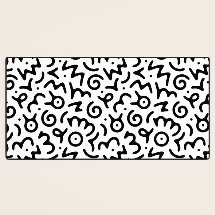 Abstract fun symbol doodle art pattern Desk Mat Gallery Image 3