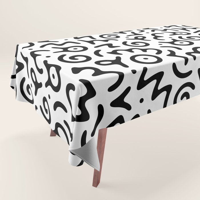 Abstract fun symbol doodle art pattern Tablecloth Gallery Image 1