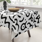 Abstract fun symbol doodle art pattern Tablecloth Gallery Image 3
