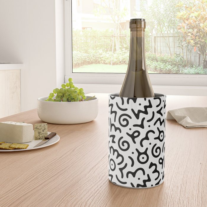 Abstract fun symbol doodle art pattern Wine Chiller Gallery Image 4