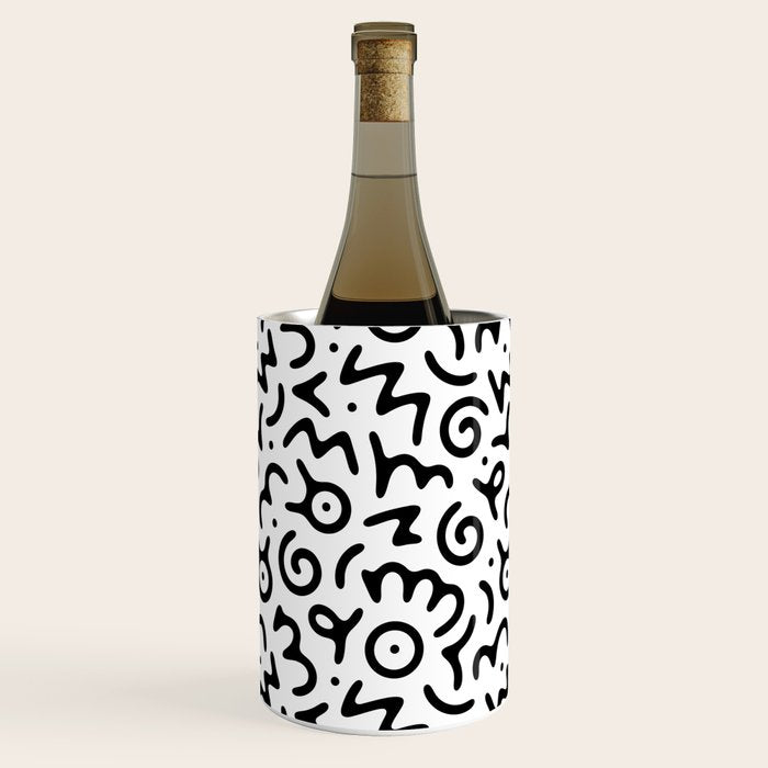 Abstract fun symbol doodle art pattern Wine Chiller Gallery Image 3