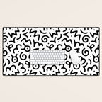 Abstract fun symbol doodle art pattern Desk Mat Gallery Image 1