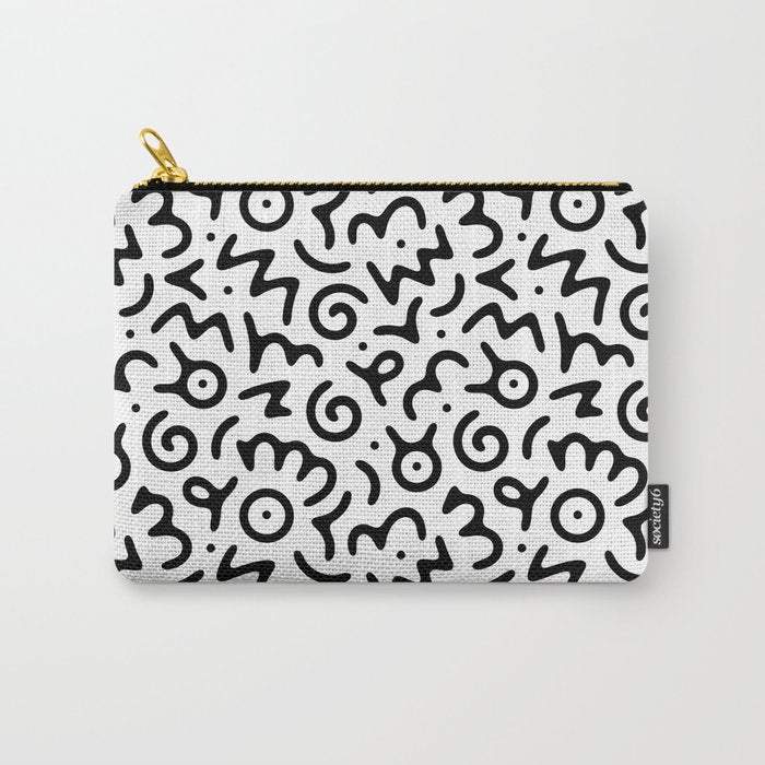 Abstract fun symbol doodle art pattern Carry All Pouch Gallery Image 1