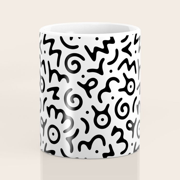 Abstract fun symbol doodle art pattern Coffee Mug Gallery Image 4