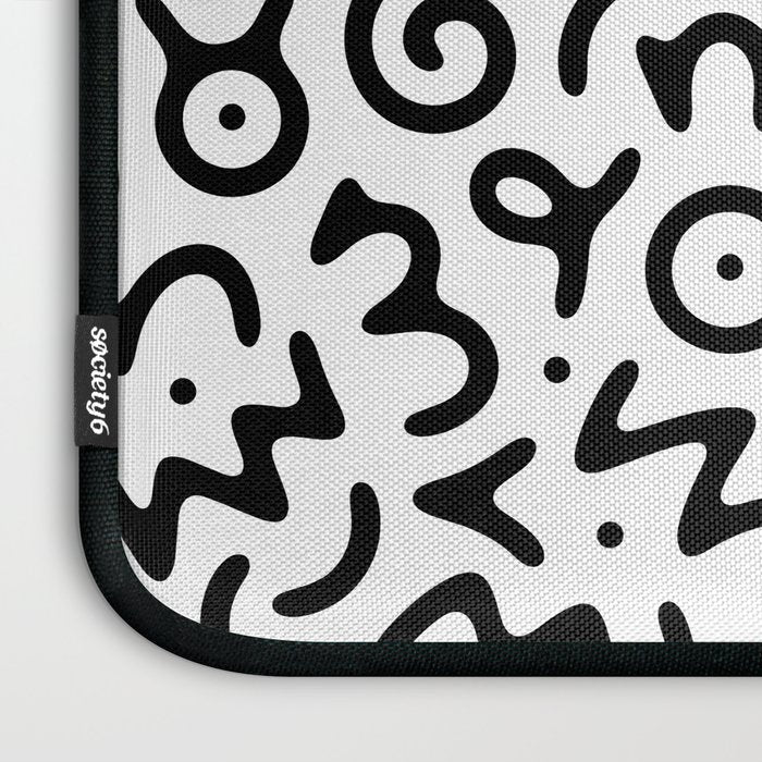 Abstract fun symbol doodle art pattern Laptop Sleeve Gallery Image 3