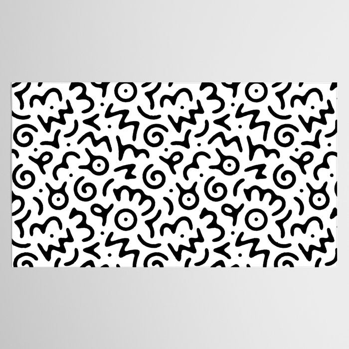 Abstract fun symbol doodle art pattern Tablecloth Gallery Image 2