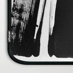 Stripes Black & White Minimalist Abstract Mid century Ink Art Dark Brush Strokes Laptop Sleeve Gallery Image 3