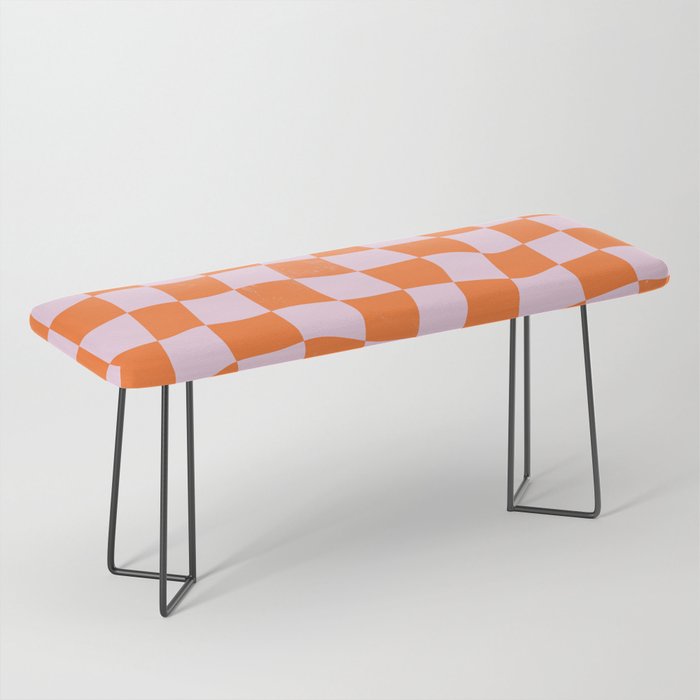 Warped Checkerboard - Orange and Pink Bench Gallery Image 1