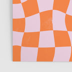 Warped Checkerboard - Orange and Pink Poster Gallery Image 3