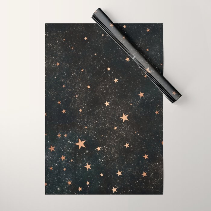 Starry winter night  Wrapping Paper Gallery Image 1