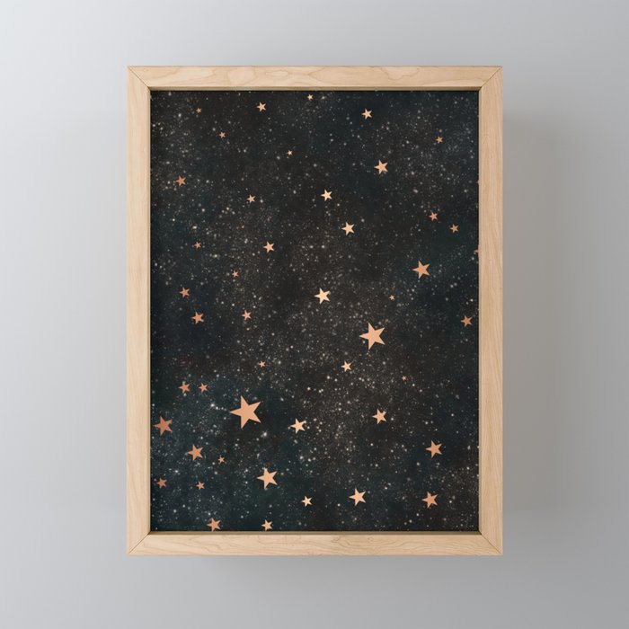 Starry winter night  Mini Art Print Gallery Image 1