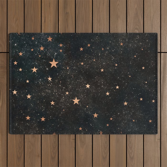 Starry winter night  Outdoor Rug Gallery Image 1