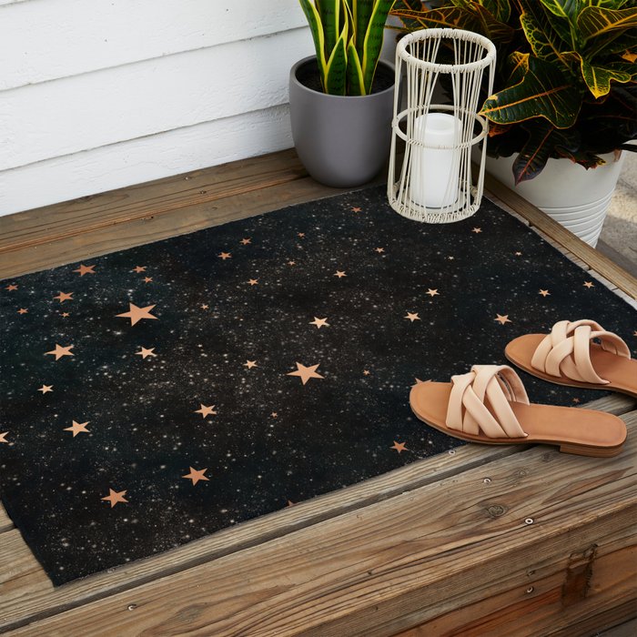 Starry winter night  Outdoor Rug Gallery Image 2