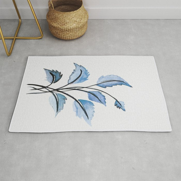 Blue leaves Rug Gallery Image 1