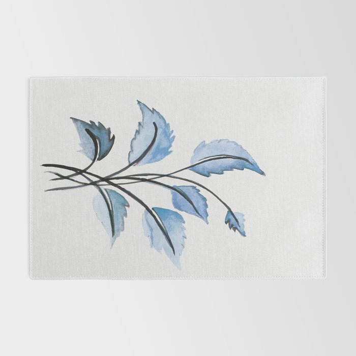 Blue leaves Rug Gallery Image 2