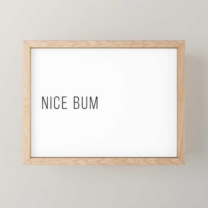 Nice Bum (White) Mini Art Print Gallery Image 1