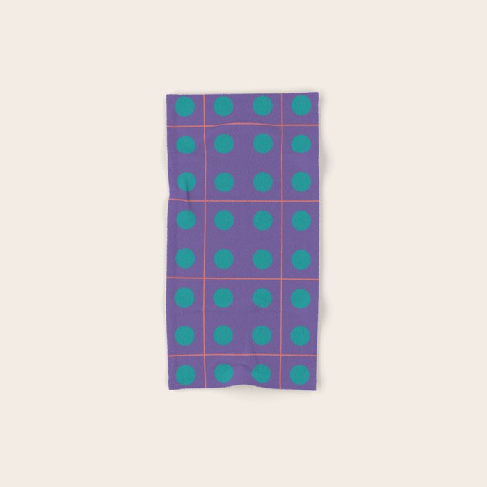 Retro Geometric Circle Grid Bath Towel Gallery Image 1