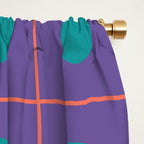 Retro Geometric Circle Grid Window Curtain Gallery Image 2
