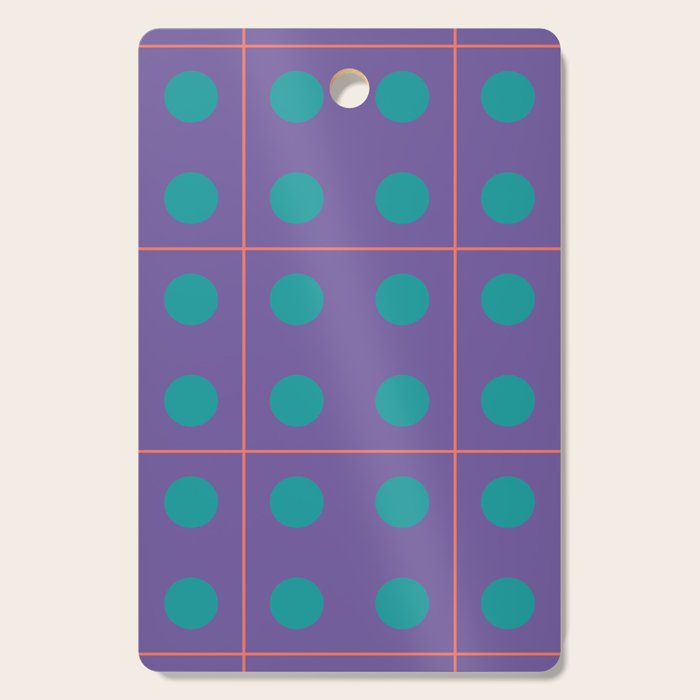 Retro Geometric Circle Grid Cutting Board Gallery Image 1