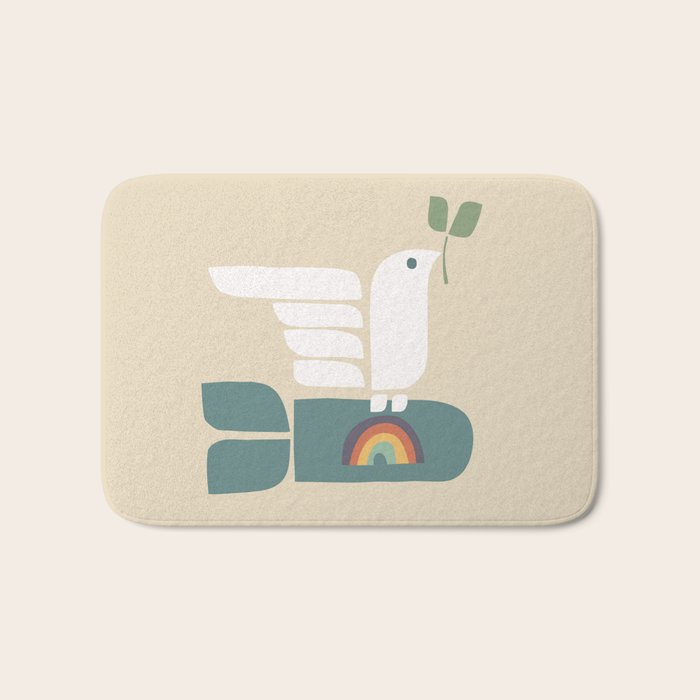 Peace dove and rainbow bomb Bath Mat Gallery Image 1