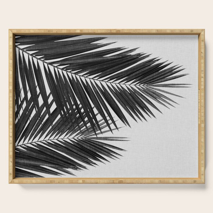 Palm Leaf Black & White II Serving Tray Gallery Image 1
