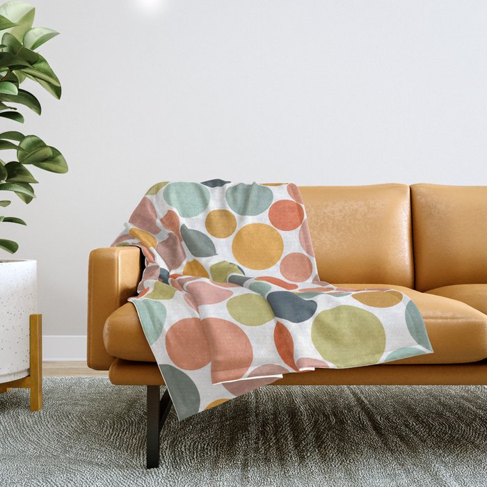 Cheerful Polka Dots  Throw Blanket Gallery Image 1