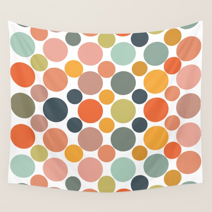 Cheerful Polka Dots  Wall Tapestry Gallery Image 4
