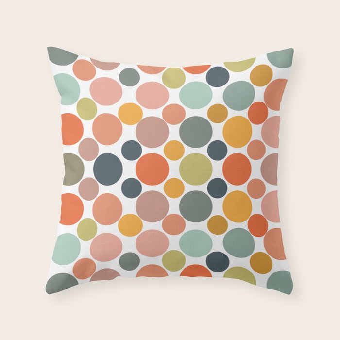 Cheerful Polka Dots  Throw Pillow Gallery Image 6