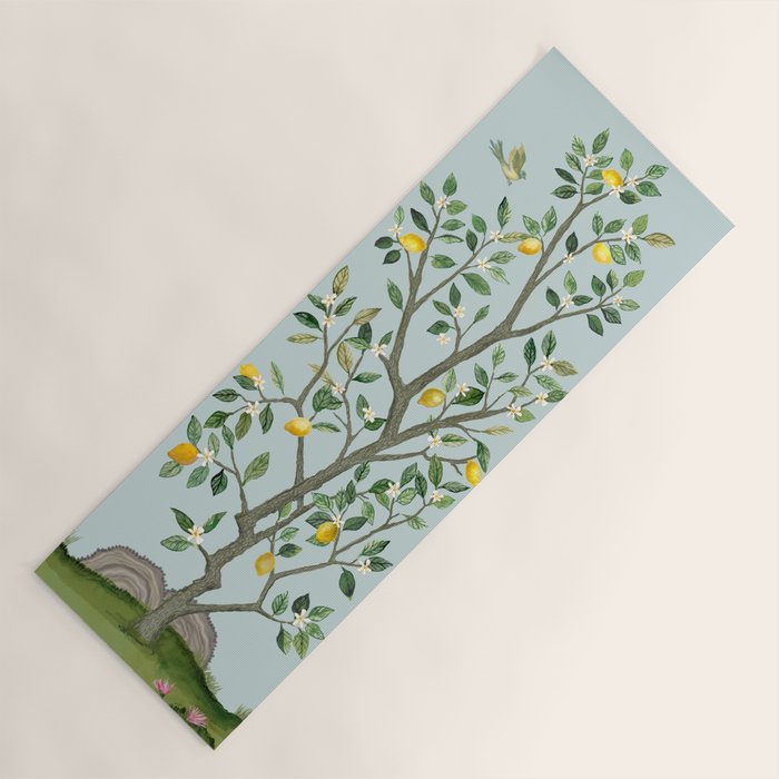Chinoiserie Citrus Grove Mural Multicolor Yoga Mat Gallery Image 1
