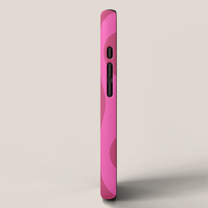 Retro Hourglass Abstract Mid-Century Modern Pattern in Bright Pink Tones iPhone Case Gallery Image 2