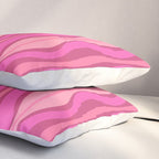 Retro Hourglass Abstract Mid-Century Modern Pattern in Bright Pink Tones Pillow Sham Gallery Image 3