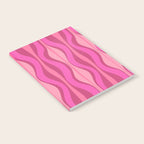 Retro Hourglass Abstract Mid-Century Modern Pattern in Bright Pink Tones Notebook Gallery Image 2