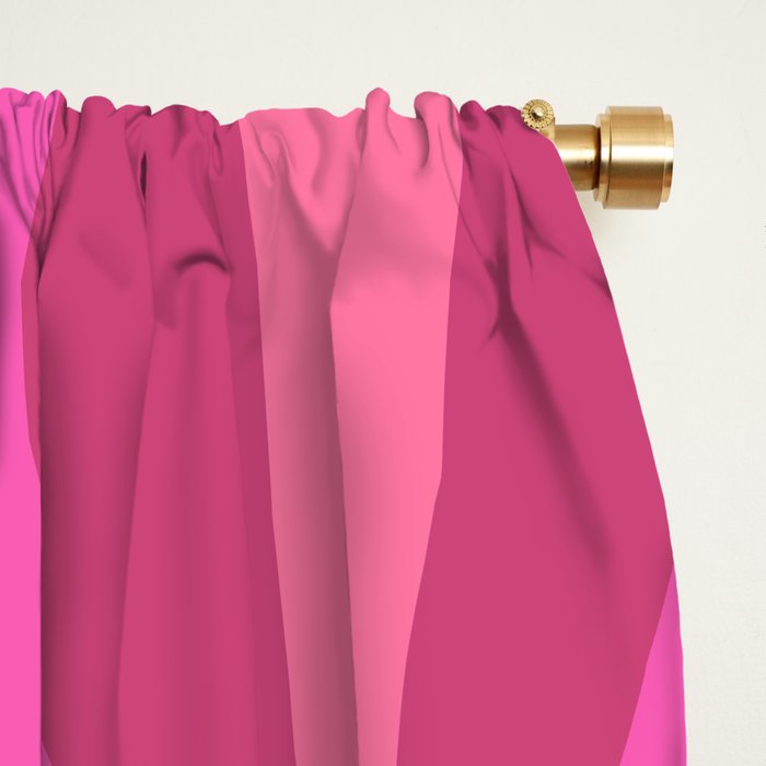 Retro Hourglass Abstract Mid-Century Modern Pattern in Bright Pink Tones Window Curtain Gallery Image 2