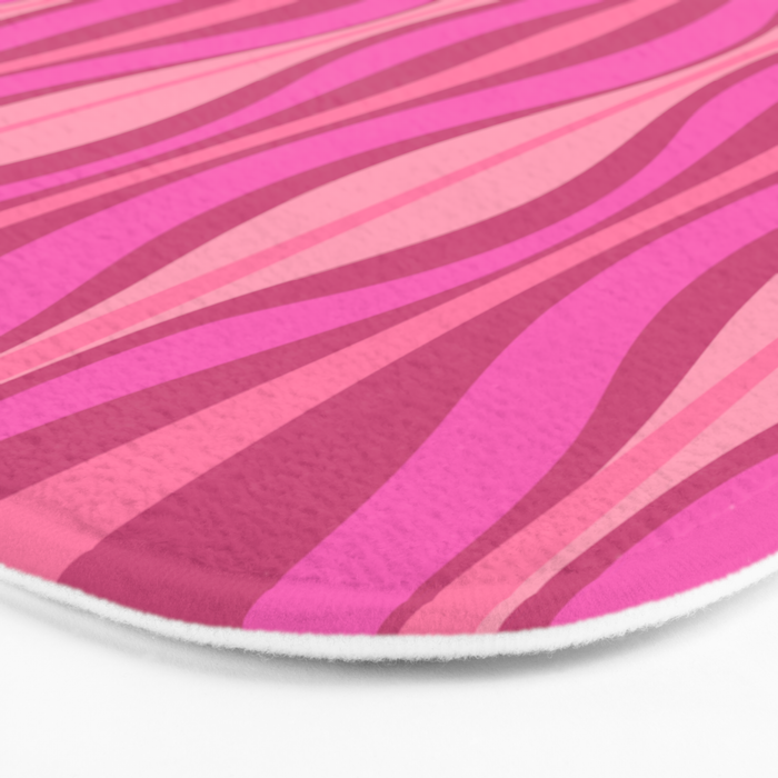 Retro Hourglass Abstract Mid-Century Modern Pattern in Bright Pink Tones Bath Mat Gallery Image 3