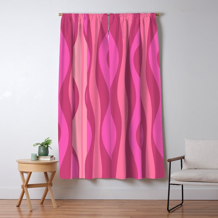Retro Hourglass Abstract Mid-Century Modern Pattern in Bright Pink Tones Window Curtain Gallery Image 5