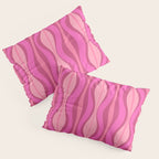 Retro Hourglass Abstract Mid-Century Modern Pattern in Bright Pink Tones Pillow Sham Gallery Image 3