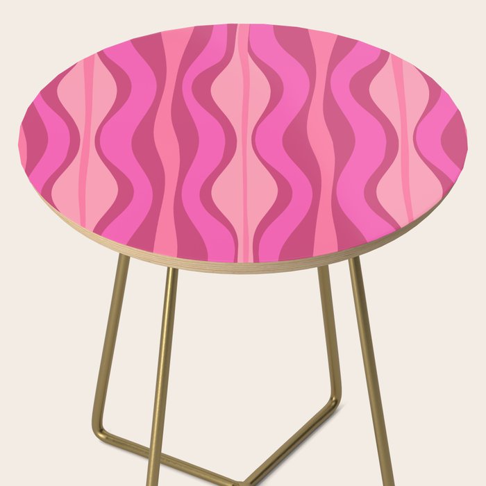 Retro Hourglass Abstract Mid-Century Modern Pattern in Bright Pink Tones Side Table Gallery Image 2