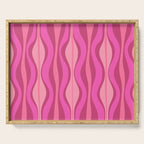 Retro Hourglass Abstract Mid-Century Modern Pattern in Bright Pink Tones Serving Tray Gallery Image 1