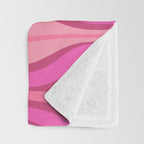 Retro Hourglass Abstract Mid-Century Modern Pattern in Bright Pink Tones Throw Blanket Gallery Image 3