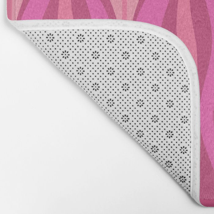 Retro Hourglass Abstract Mid-Century Modern Pattern in Bright Pink Tones Bath Mat Gallery Image 2