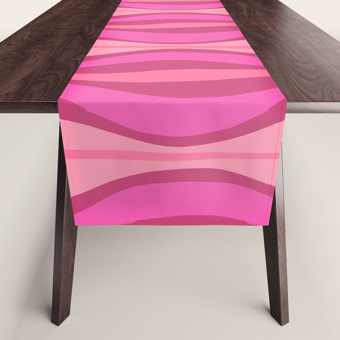 Retro Hourglass Abstract Mid-Century Modern Pattern in Bright Pink Tones Table Runner Gallery Image 1