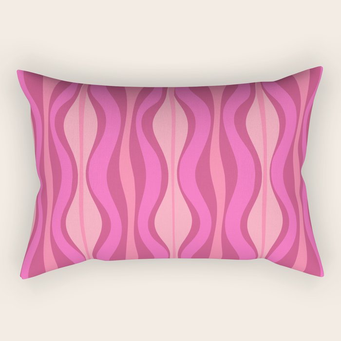 Retro Hourglass Abstract Mid-Century Modern Pattern in Bright Pink Tones Rectangular Pillow Gallery Image 2