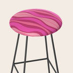 Retro Hourglass Abstract Mid-Century Modern Pattern in Bright Pink Tones Stool Gallery Image 2