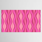 Retro Hourglass Abstract Mid-Century Modern Pattern in Bright Pink Tones Tablecloth Gallery Image 2
