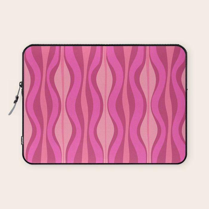 Retro Hourglass Abstract Mid-Century Modern Pattern in Bright Pink Tones Laptop Sleeve Gallery Image 1