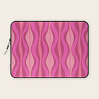 Retro Hourglass Abstract Mid-Century Modern Pattern in Bright Pink Tones Laptop Sleeve Gallery Image 1