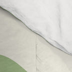 Retro Liquid Swirl Abstract Pattern Square in Light Sage Green and Cream Comforter Gallery Image 4