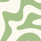 Retro Liquid Swirl Abstract Pattern Square in Light Sage Green and Cream Coffee Mug Gallery Image 2
