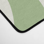 Retro Liquid Swirl Abstract Pattern Square in Light Sage Green and Cream Desk Mat Gallery Image 4