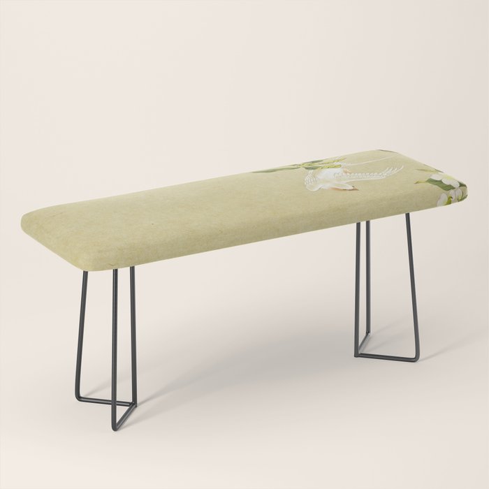 Pear blossoms and white swallow Type A: Minhwa-Korean traditional/folk art Bench Gallery Image 1